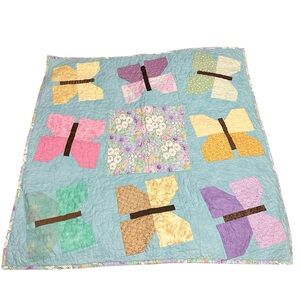 Colorful Butterfly Pattern Baby Quilt